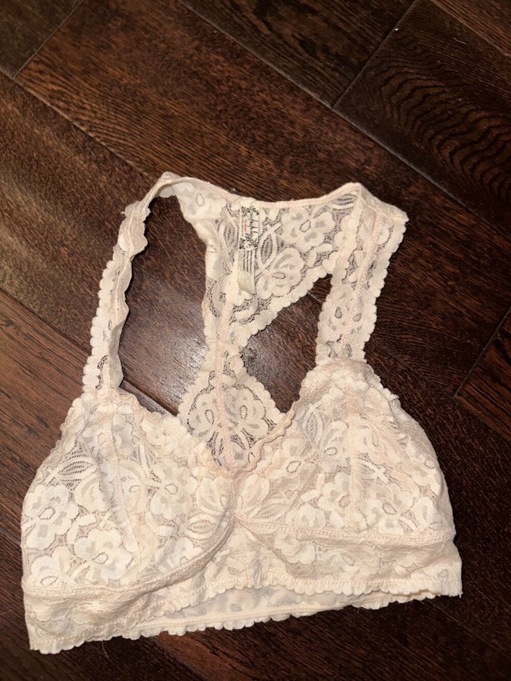 Intimately Free People Cream Lace Racerback Bralette